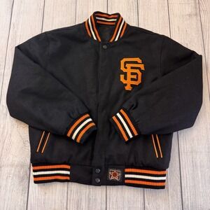 JH‎ Design San Francisco Giants Reversible Varsity Jacket Boys 7-8 MLB Baseball